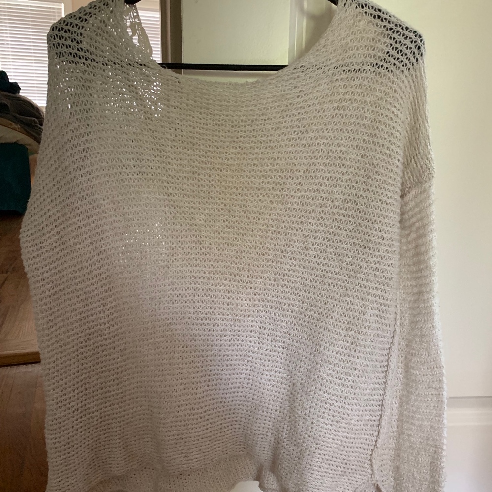 women white and lace sweater